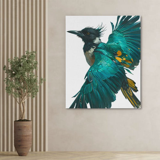 Aquamarine Hunter - Wall Art in Black Frame