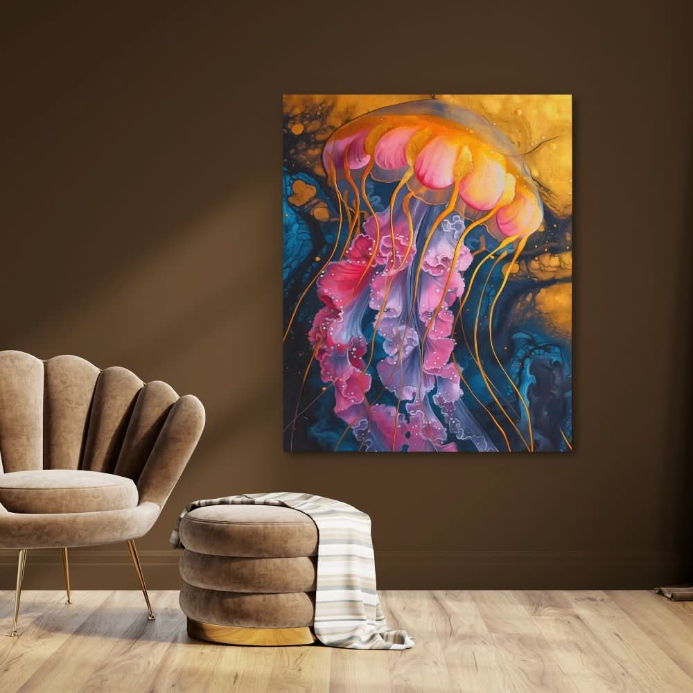 Aquatic Artistry - Abstract Wall Art in Black Frame
