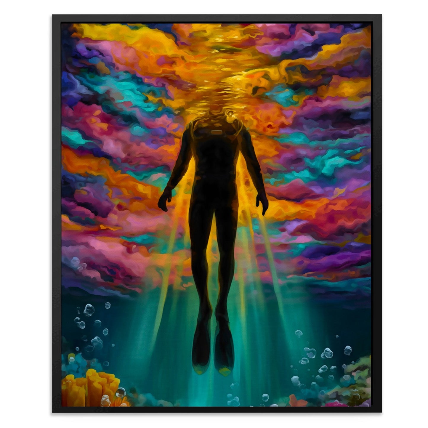 Aquatic Golden Ascension - Luxury Wall Art