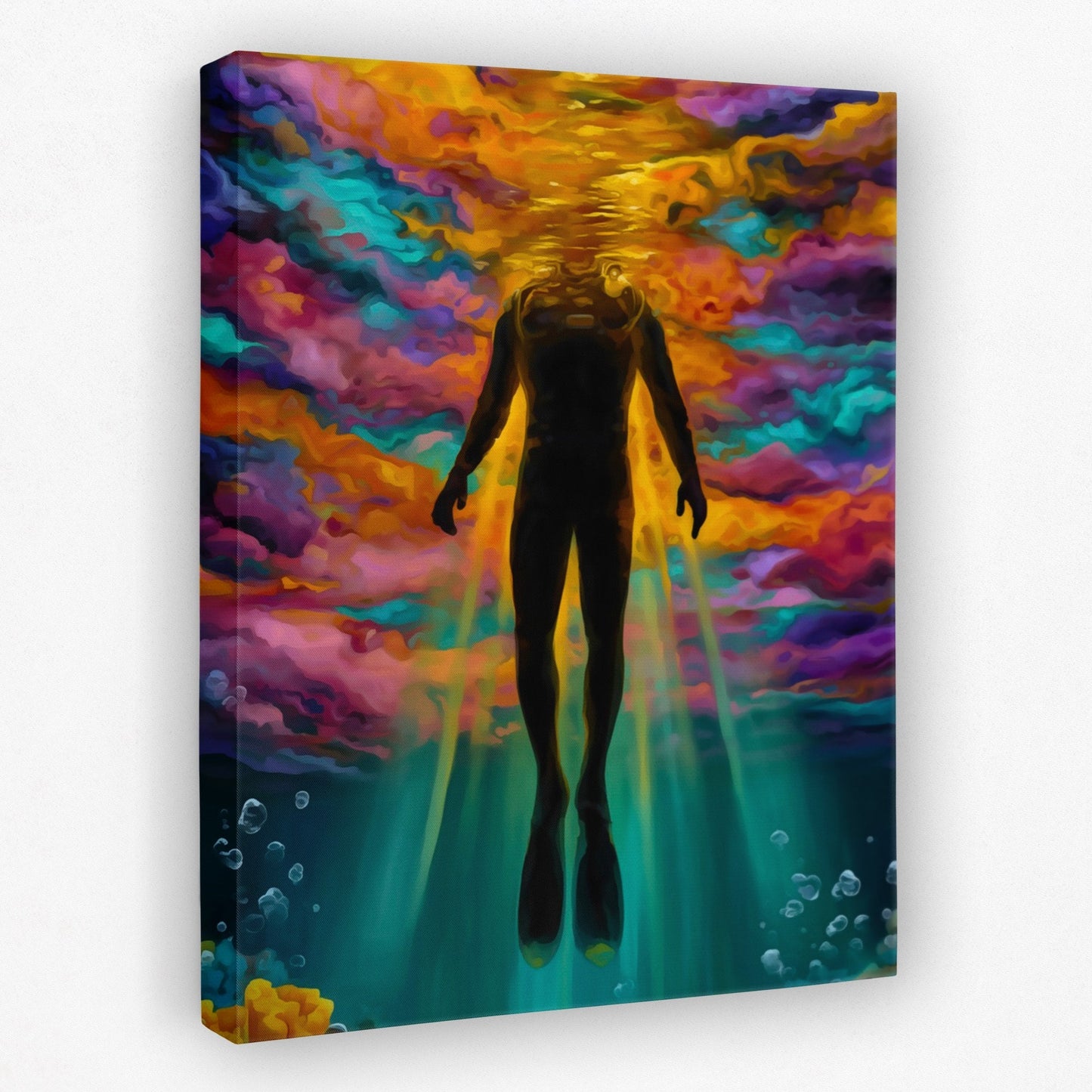 Aquatic Golden Ascension - Luxury Wall Art