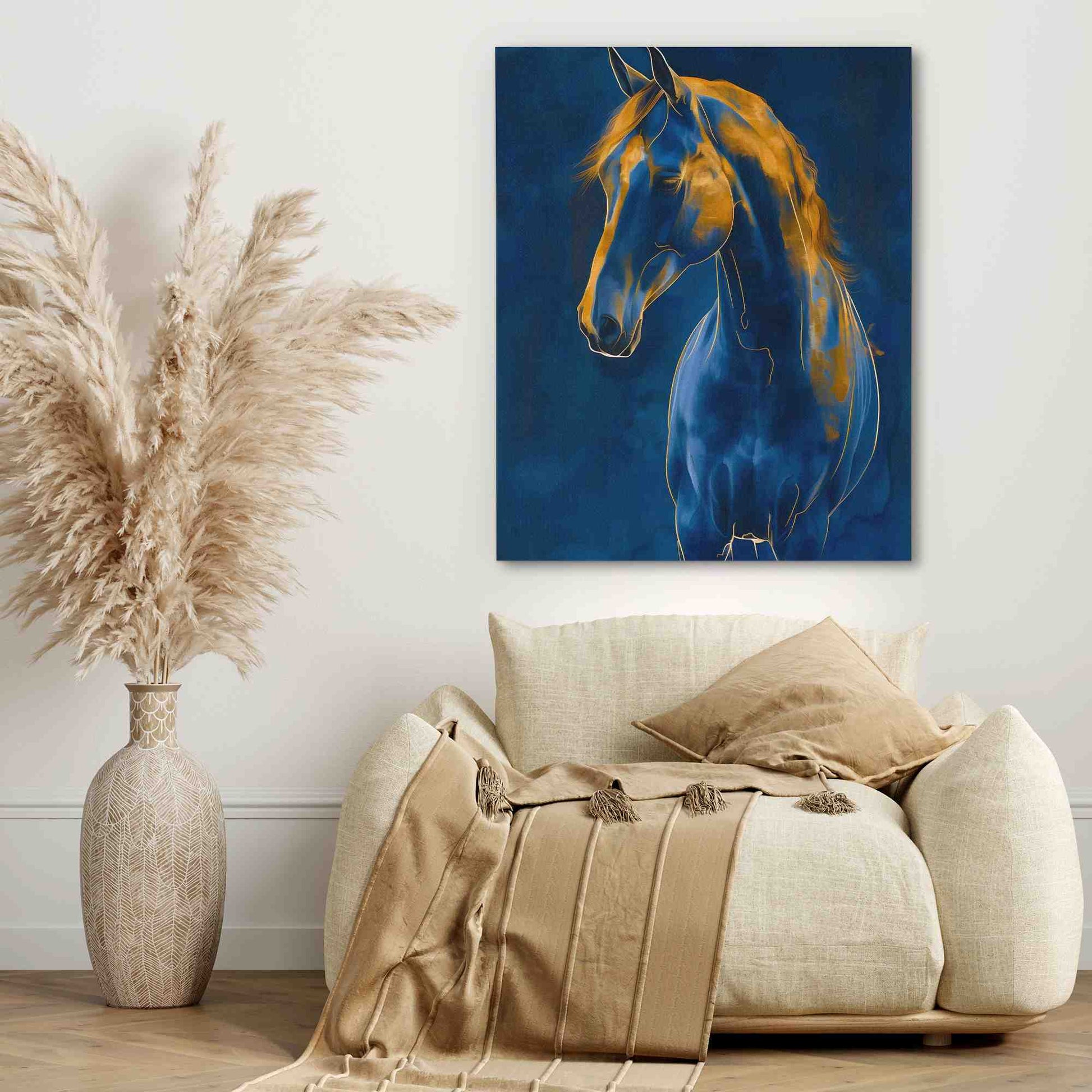 Arabian Blue - Cobalt Wall Art in Black Frame