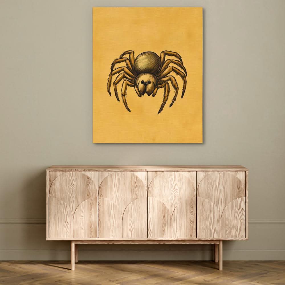 Arachnid Doodle - Nature Wall Art in Black Frame