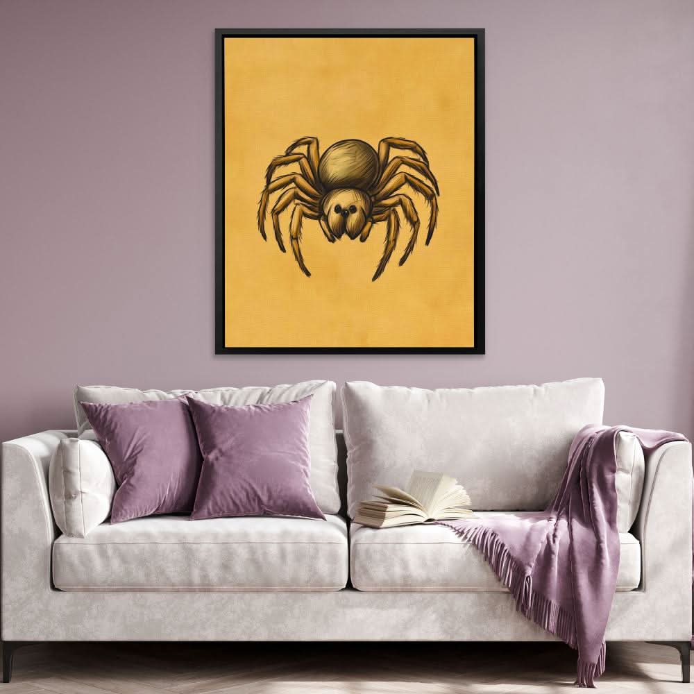 Arachnid Doodle - Yellow Nature Canvas Print