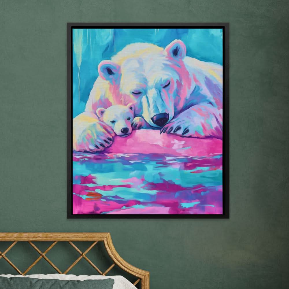 Arctic Bear Love - Blue Wall Art for Kids Room