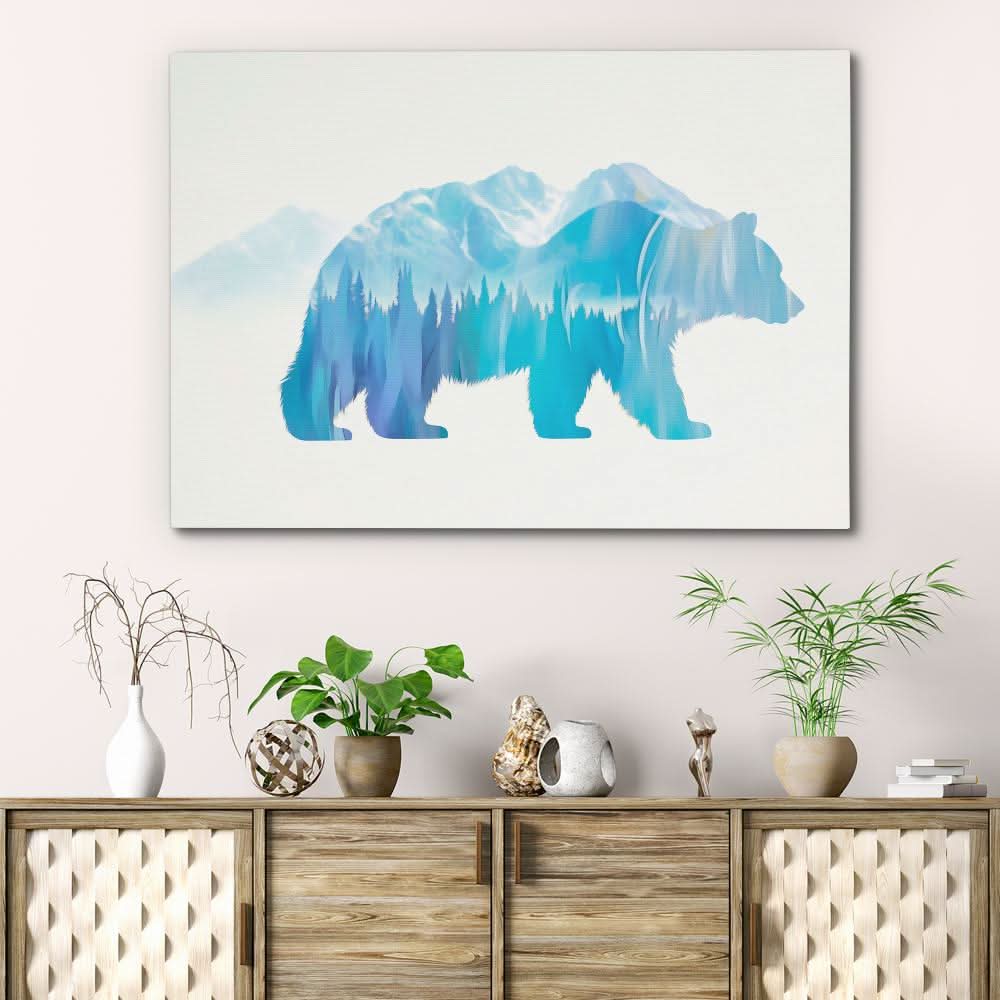Arctic Spirit Bear - Blue Bear Canvas Print