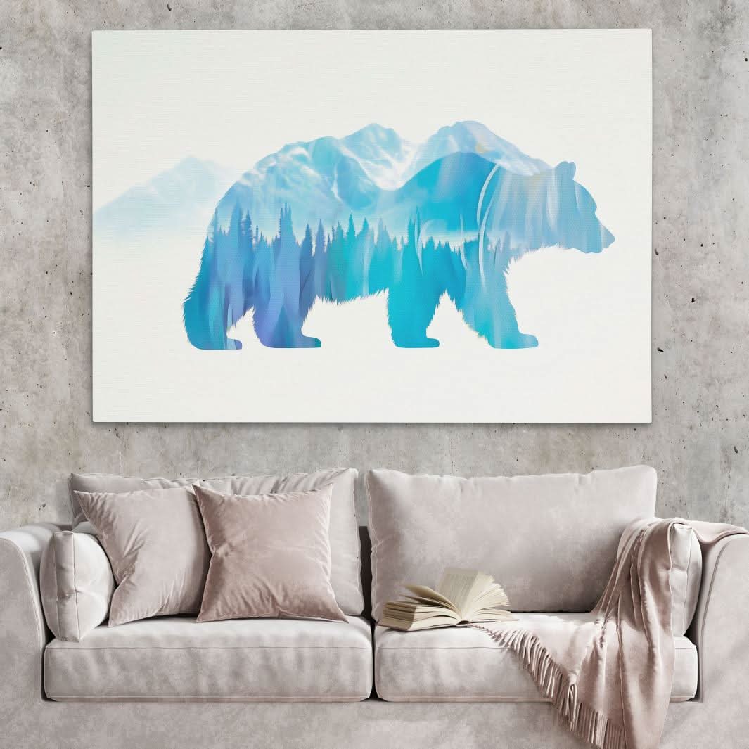 Arctic Spirit Bear - Minimalist Wall Art Print