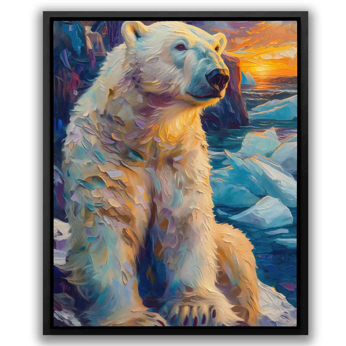 Arctic Sunrise - Arctic Wall Art in Black Frame