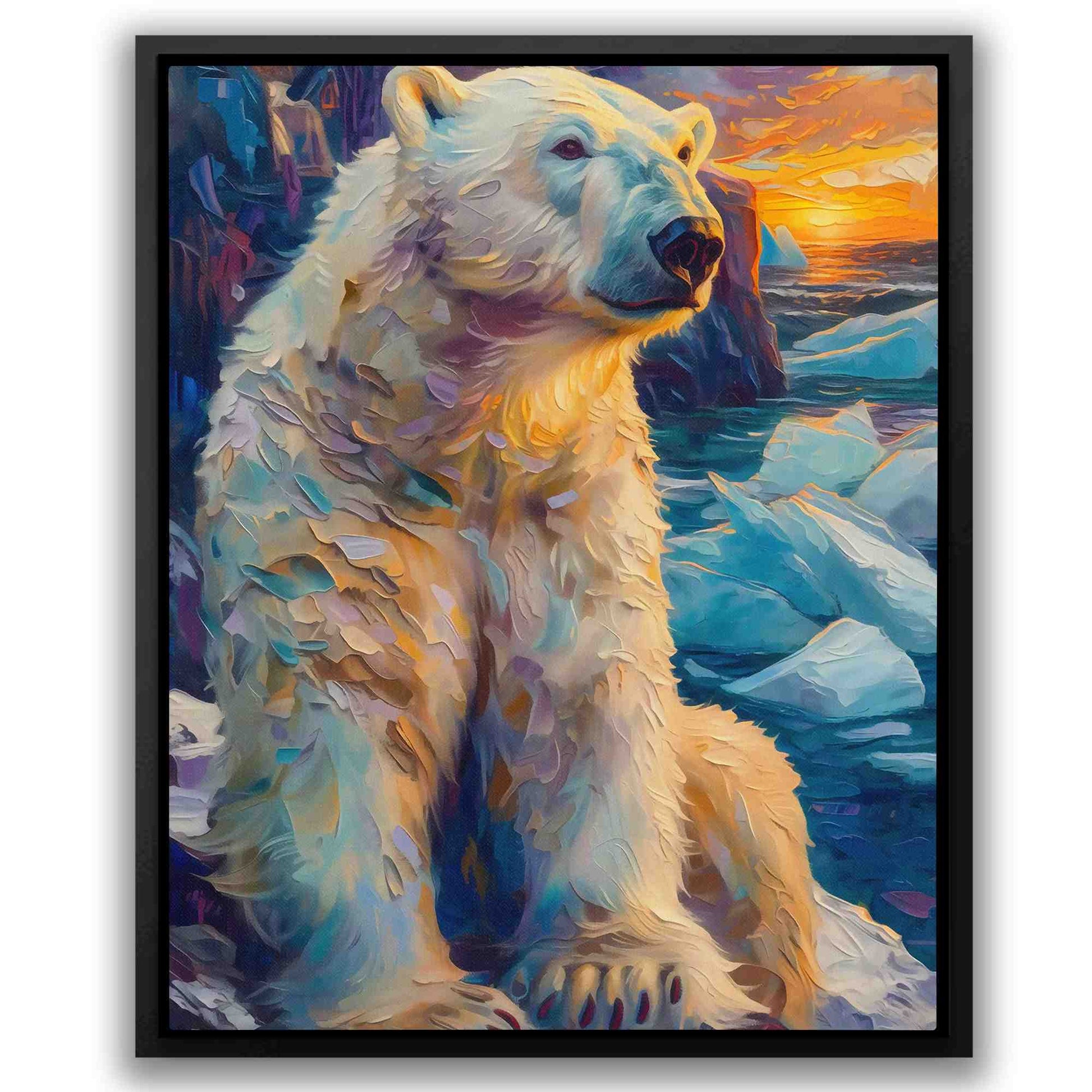 Arctic Sunrise - Arctic Wall Art in Black Frame