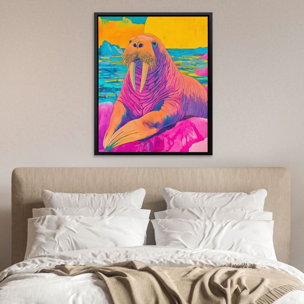 Arctic Tusk - Man Cave Wall Art in Black Frame