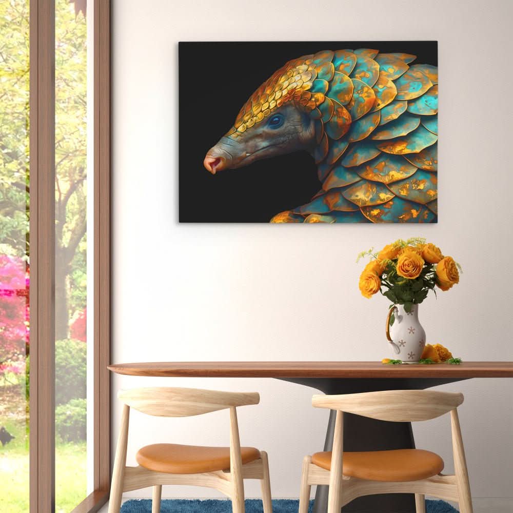 Armored Armadillo - Gold Wall Art