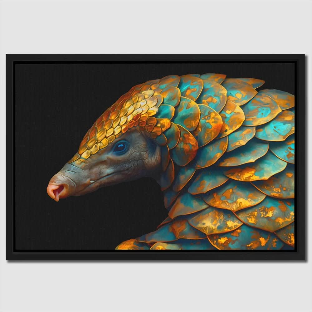 Armored Armadillo - Armadillo Wall Art in Black Frame