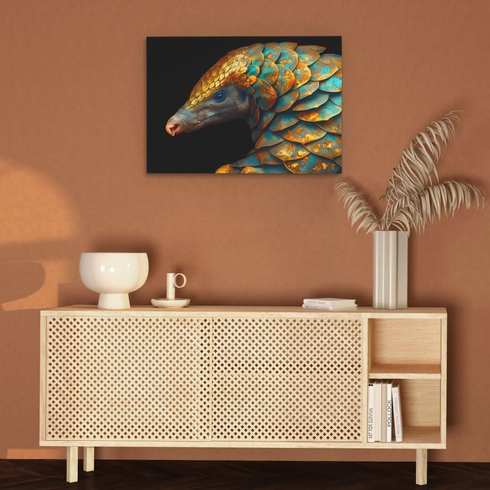 Armored Armadillo - Wall Art in Black Frame