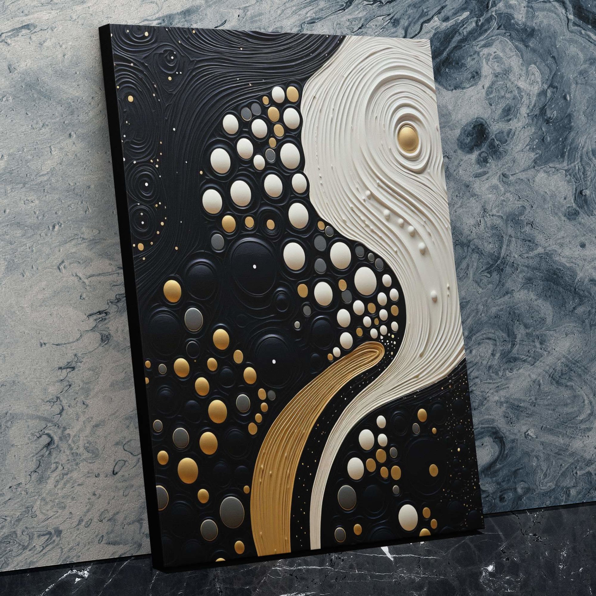 Artistic Ink - Black Vertical Canvas Print
