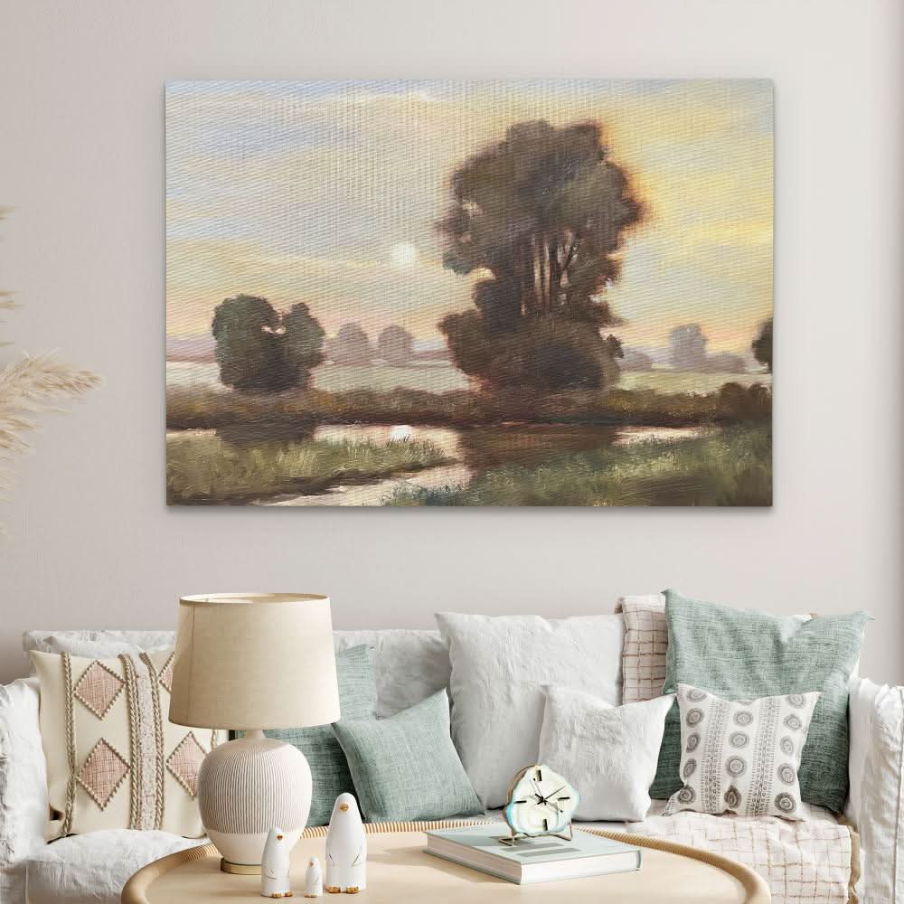 As Evening Falls - Earth Tones Wall Art for Hallway
