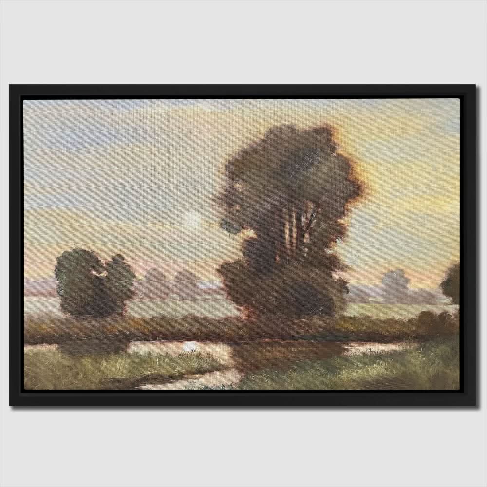 As Evening Falls - Watercolor Neutral Canvas Wall Art