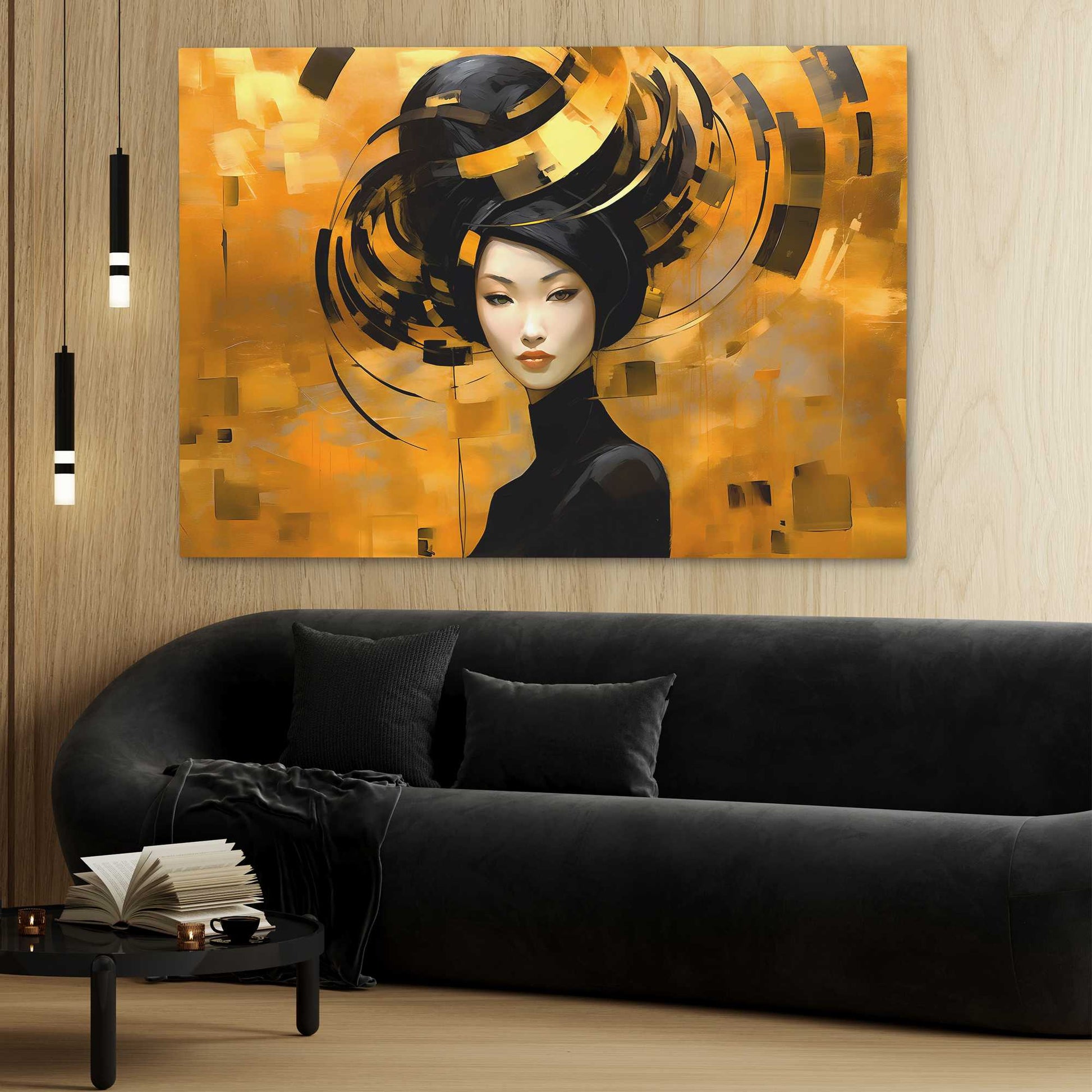 Asian Gold - Wall Art in Black Frame