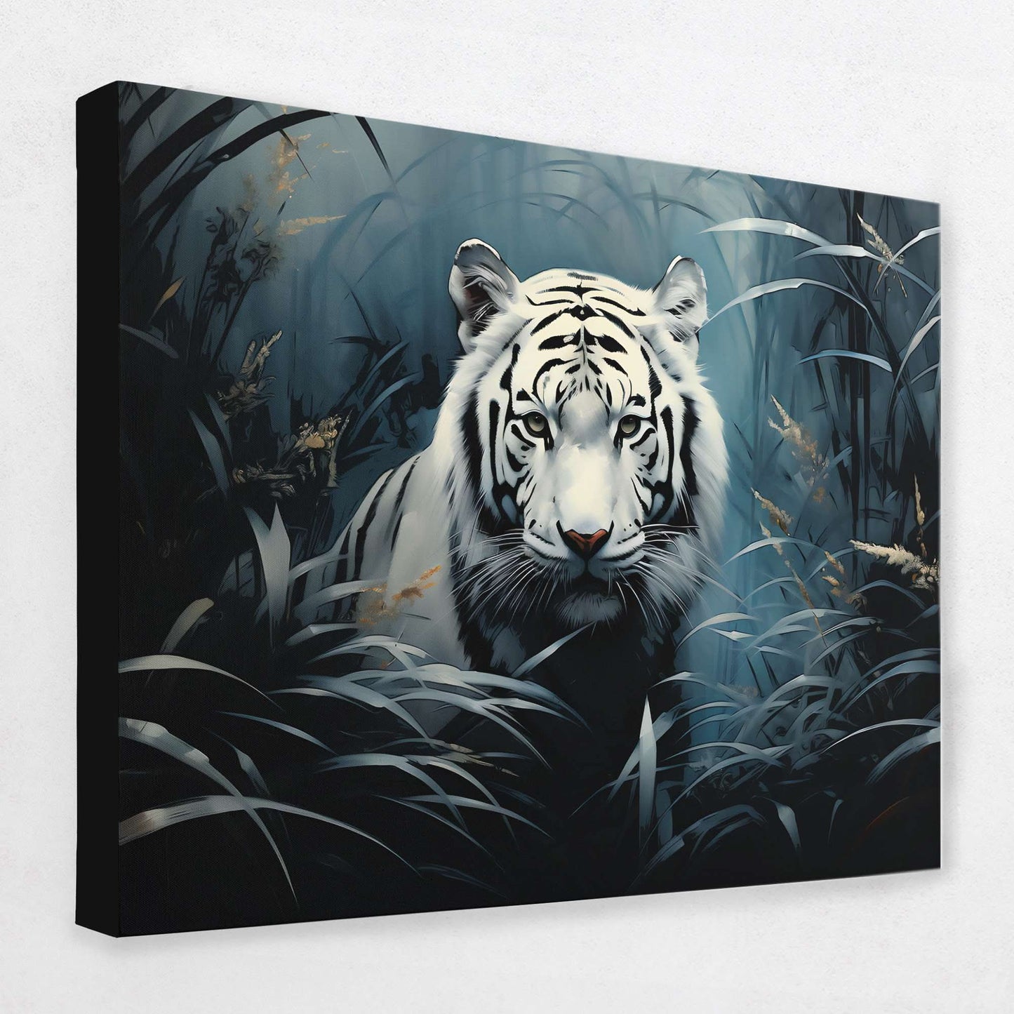 Asian White Tiger - Animals Canvas Wall Art