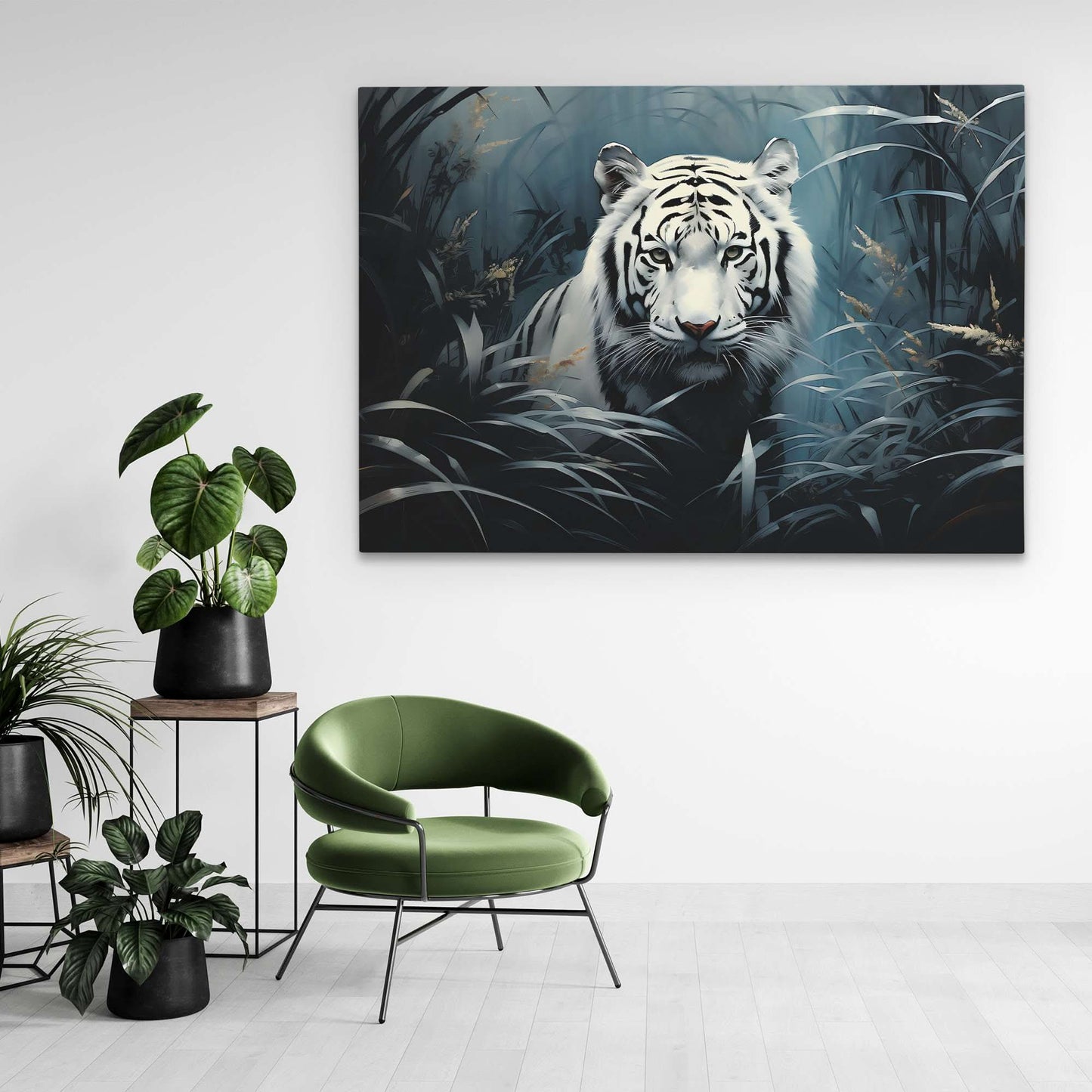 Asian White Tiger - Large Canvas Print