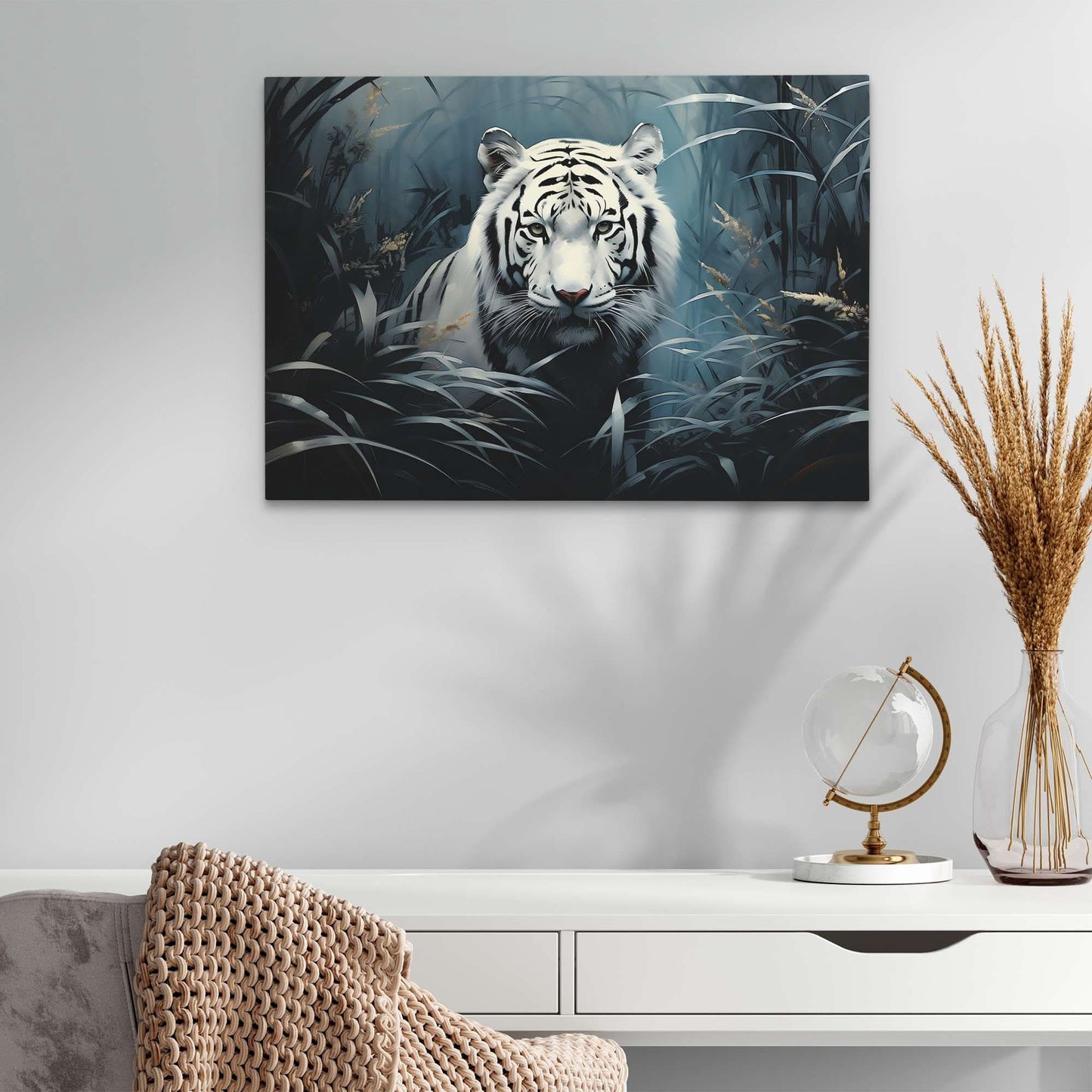 Asian White Tiger - Animals Art