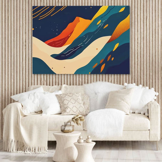 Astral Horizon - Abstract Wall Art in Black Frame