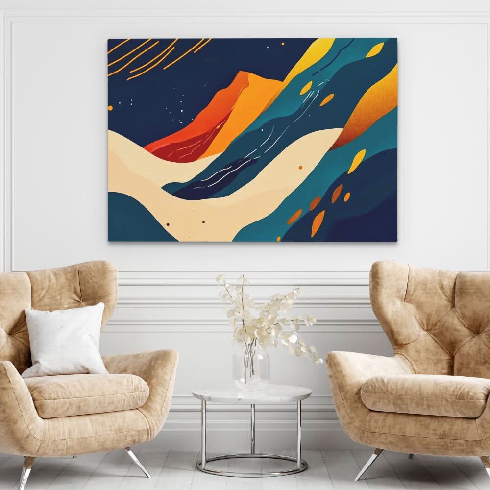 Astral Horizon - Minimalist Colorful Canvas Wall Art