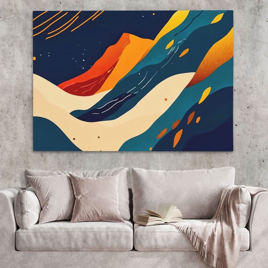 Astral Horizon - Blue Wall Art for Home Office