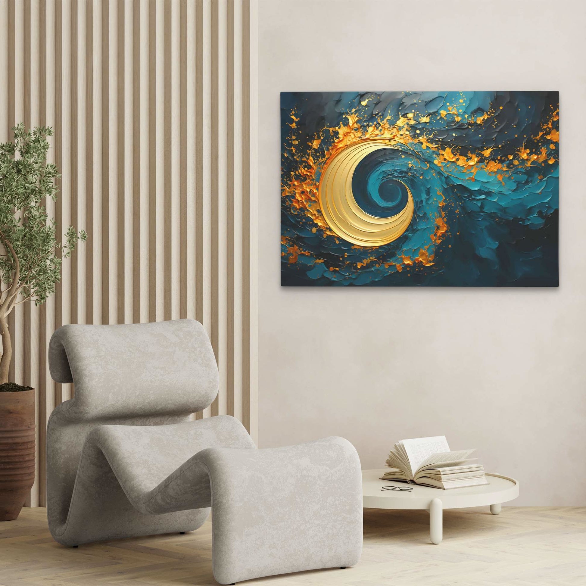 Astral Nirvana - Gold Wall Art for Bathroom