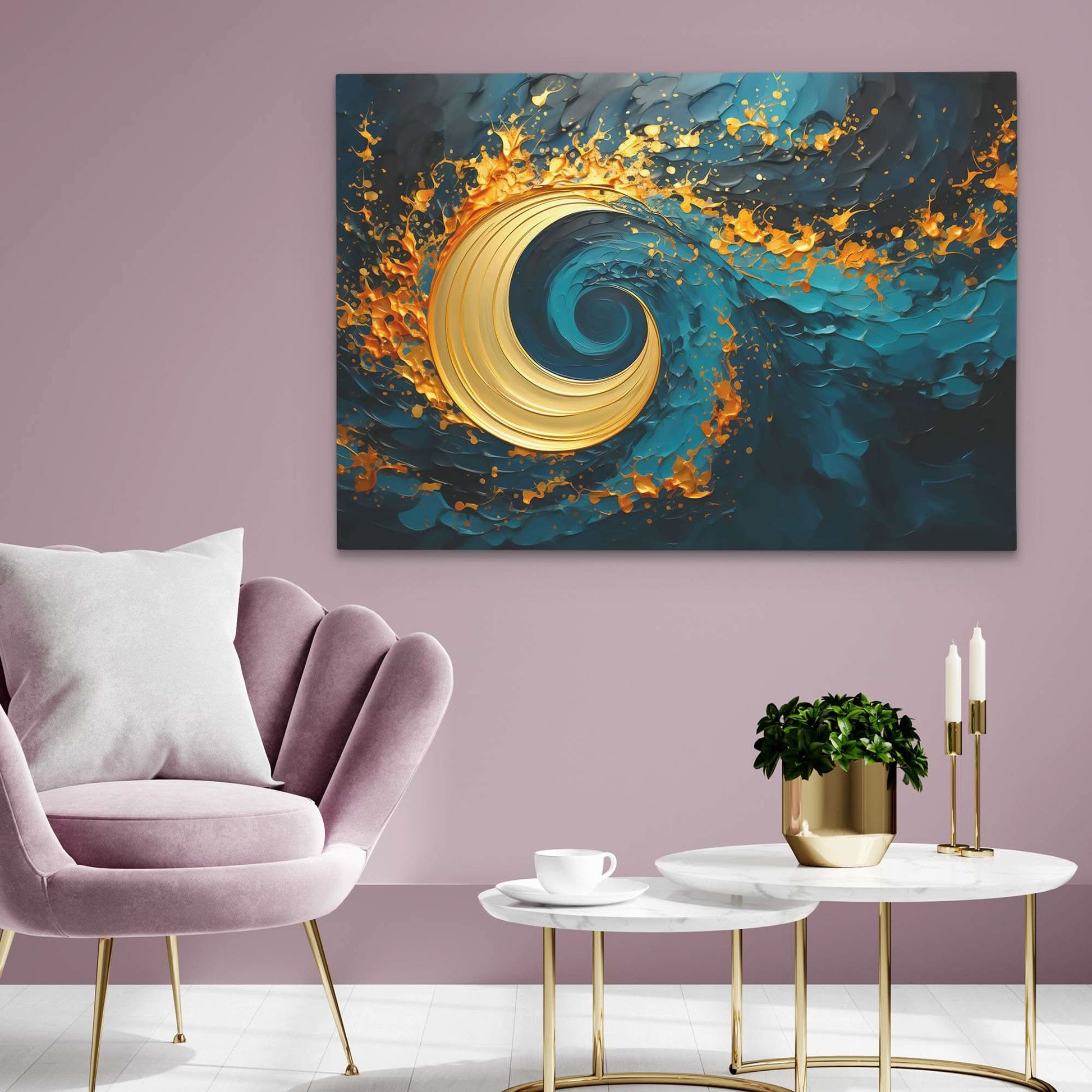 Astral Nirvana - Gold Oceanic Canvas Print