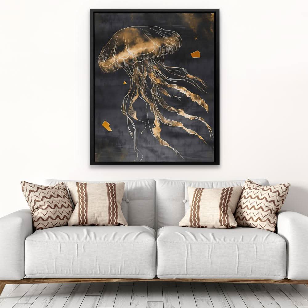 Aureate Drift - Coastal Art for Bathroom