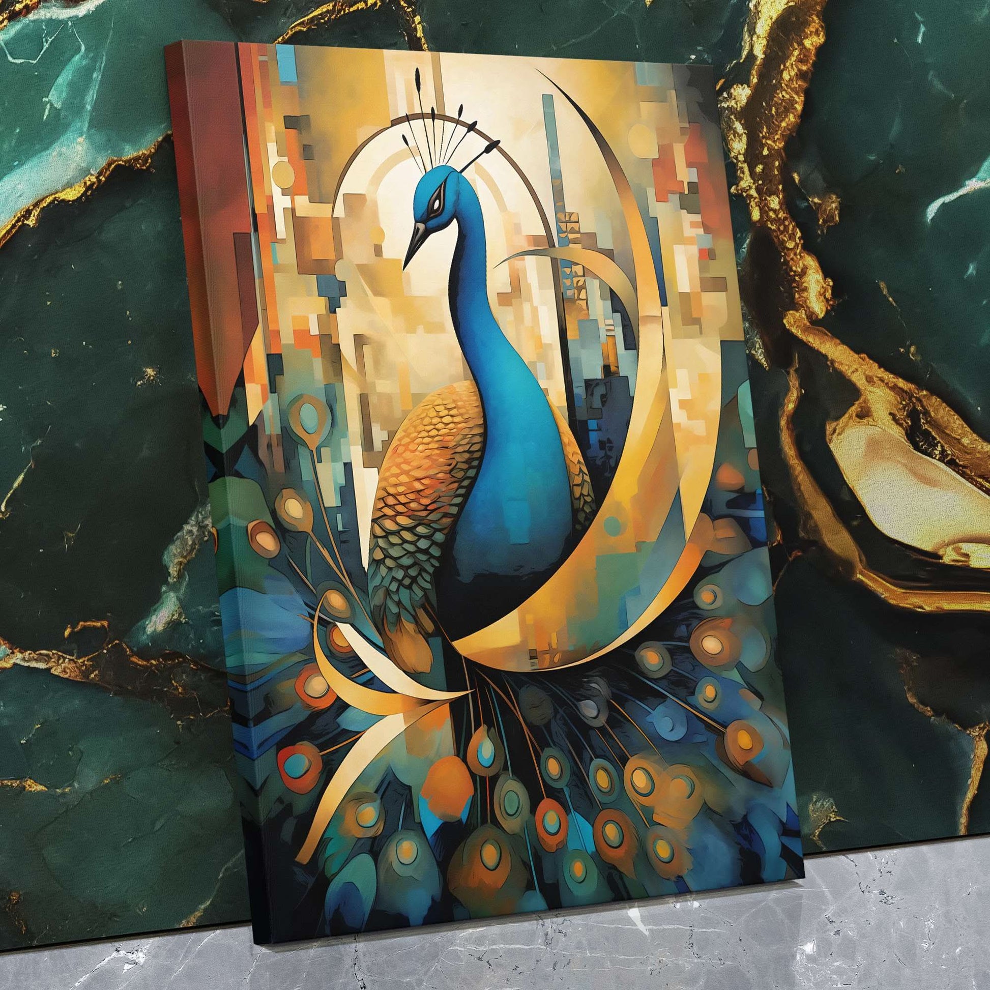 Aurora of the Peacock - Animals Canvas Wall Art