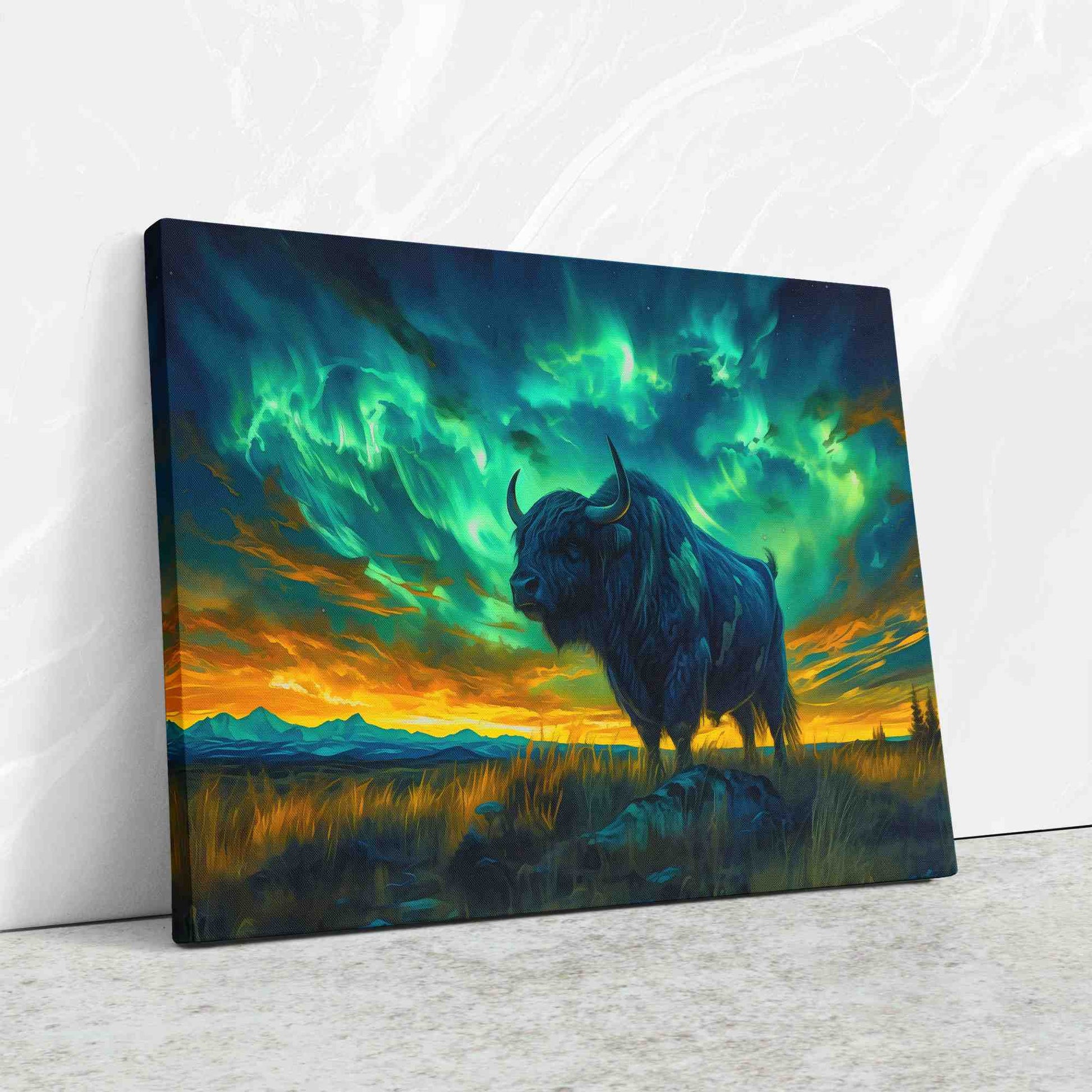 Aurora Sky Bison - Green Wall Art