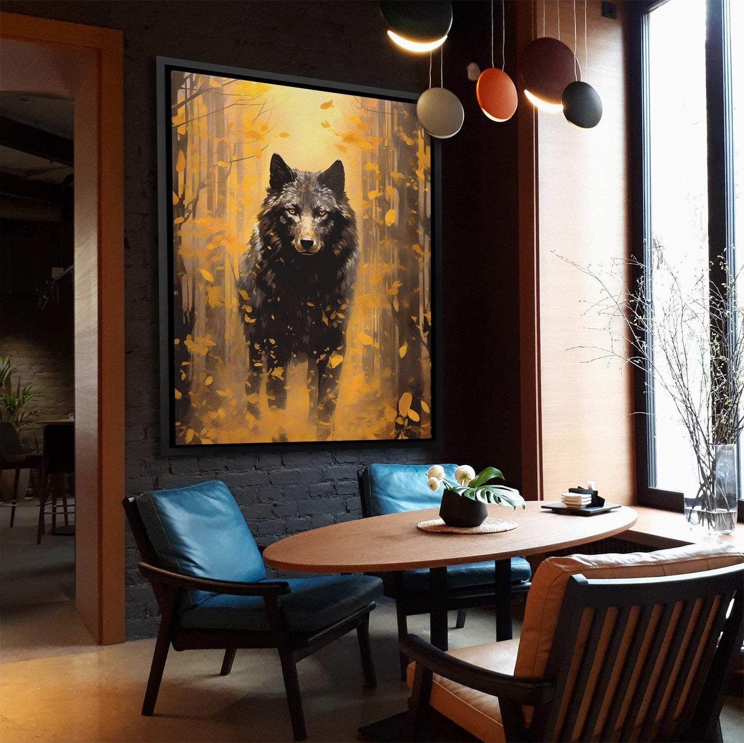 Aurum Wolf - Black Canvas Wall Art