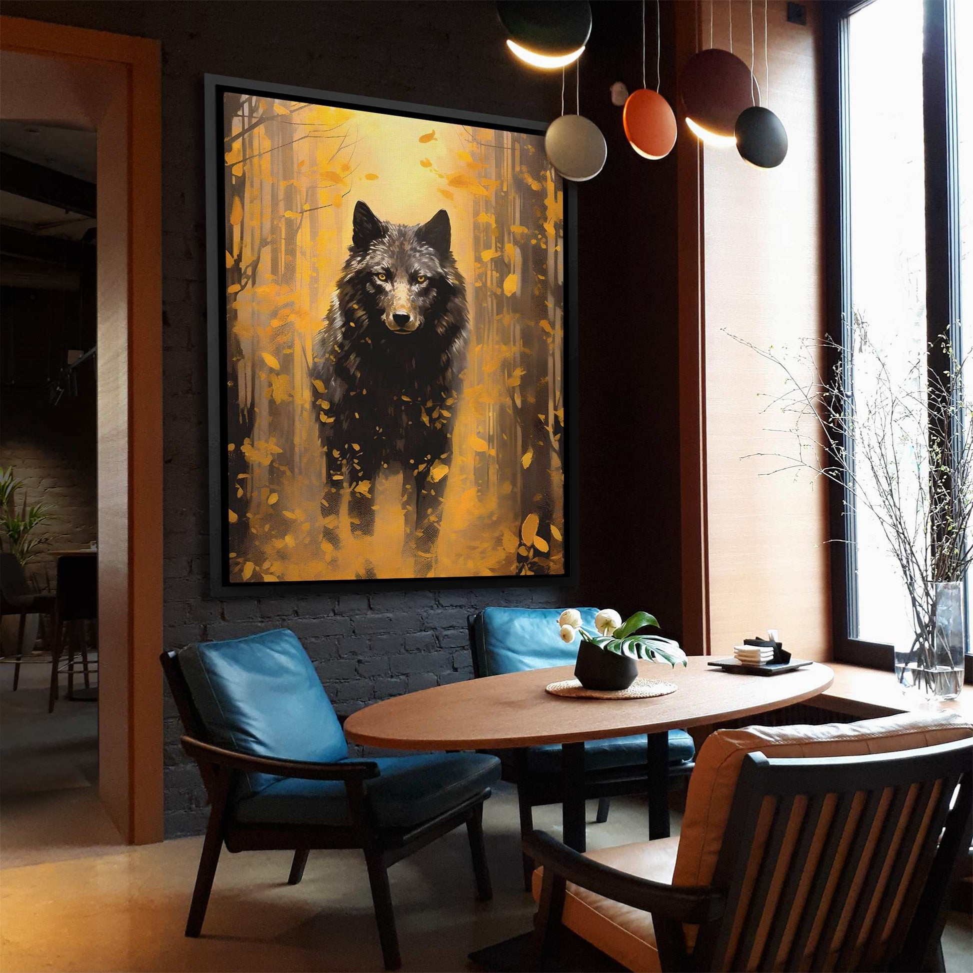 Aurum Wolf - Black Canvas Wall Art