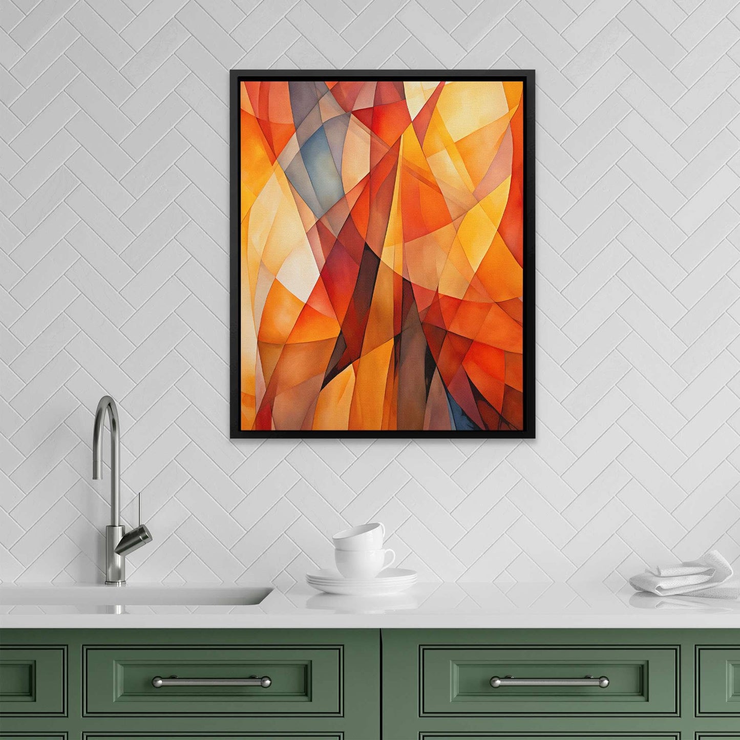 Autumn Colors - Abstract Orange Canvas Wall Art