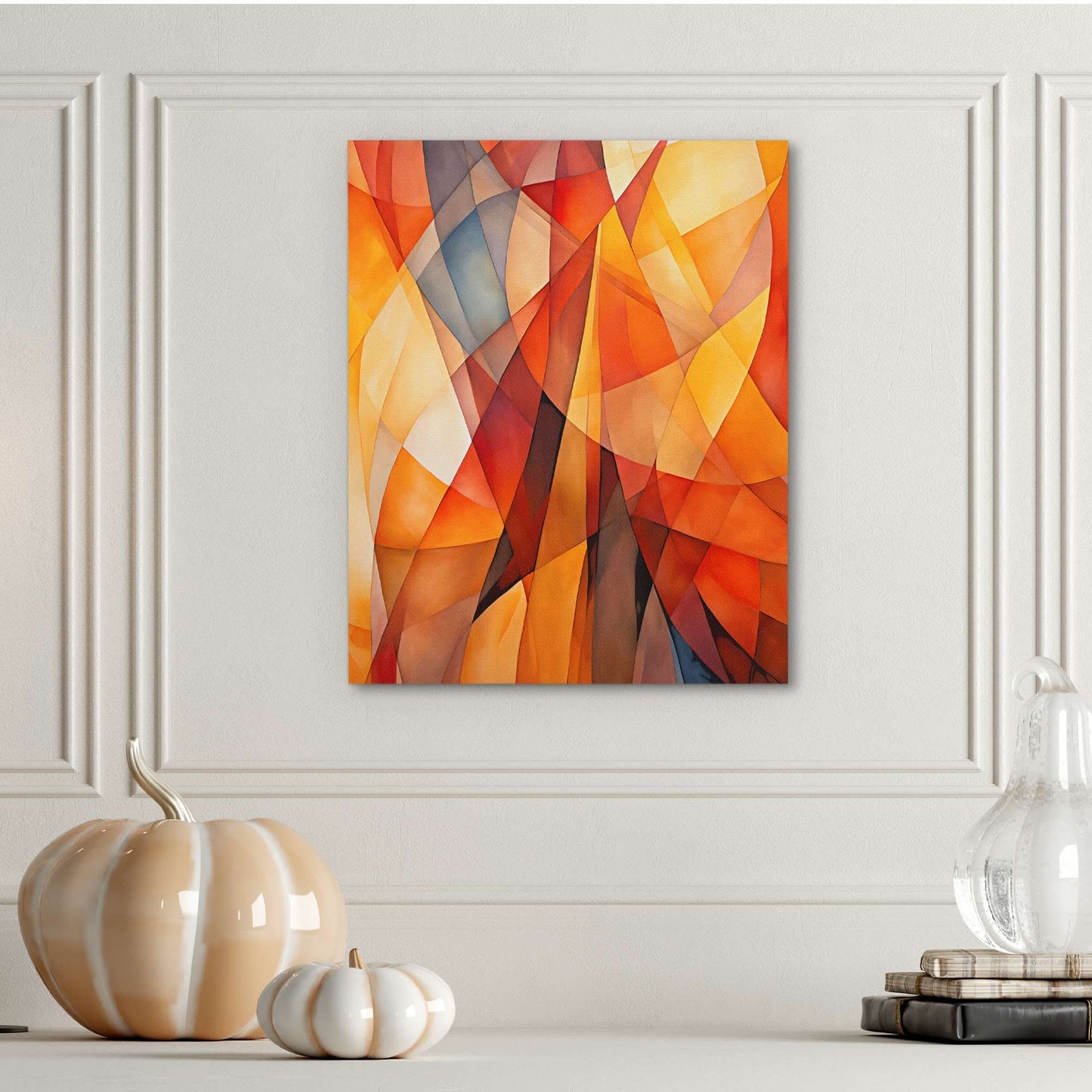 Autumn Colors - Vertical Wall Art in Black Frame