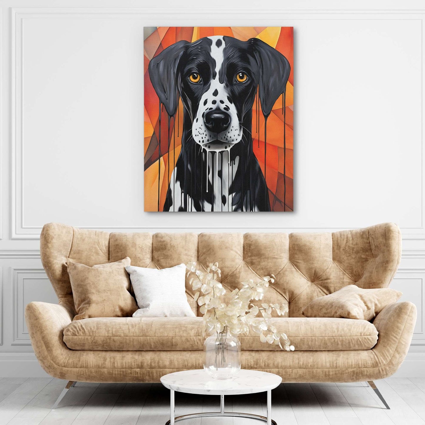 Autumn Dalmatian - Dalmatian Wall Art in Black Frame