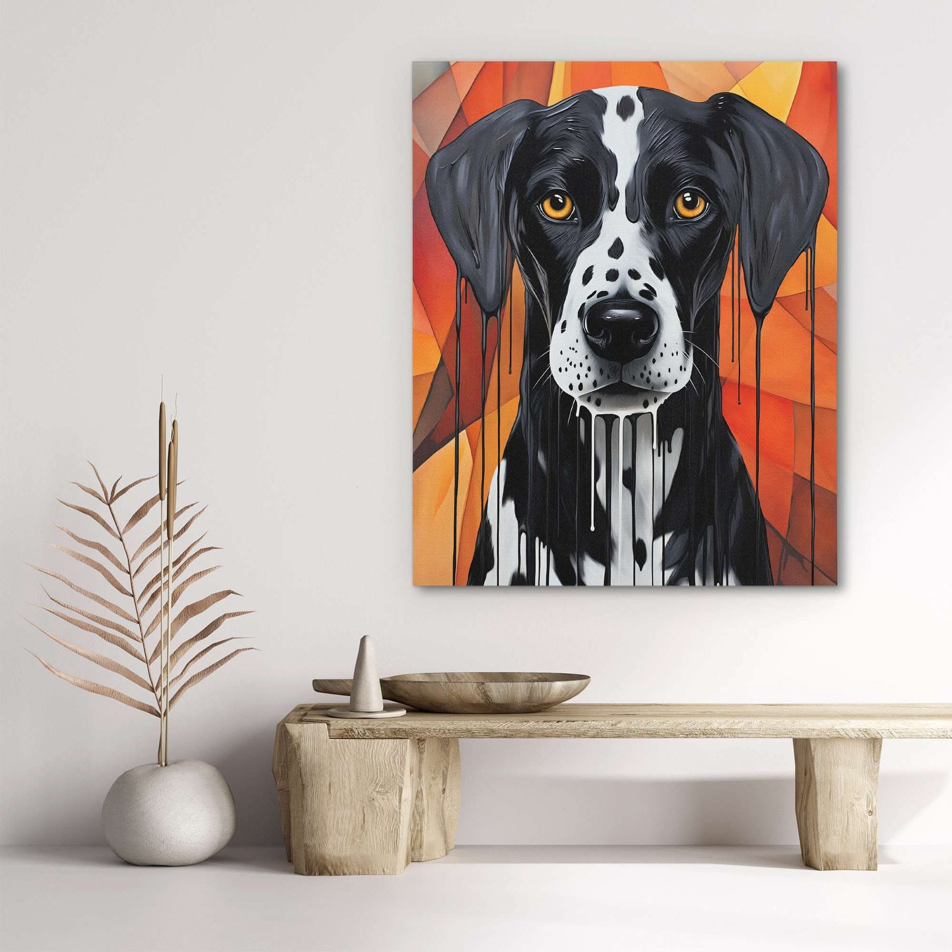 Autumn Dalmatian - Orange Canvas Wall Art
