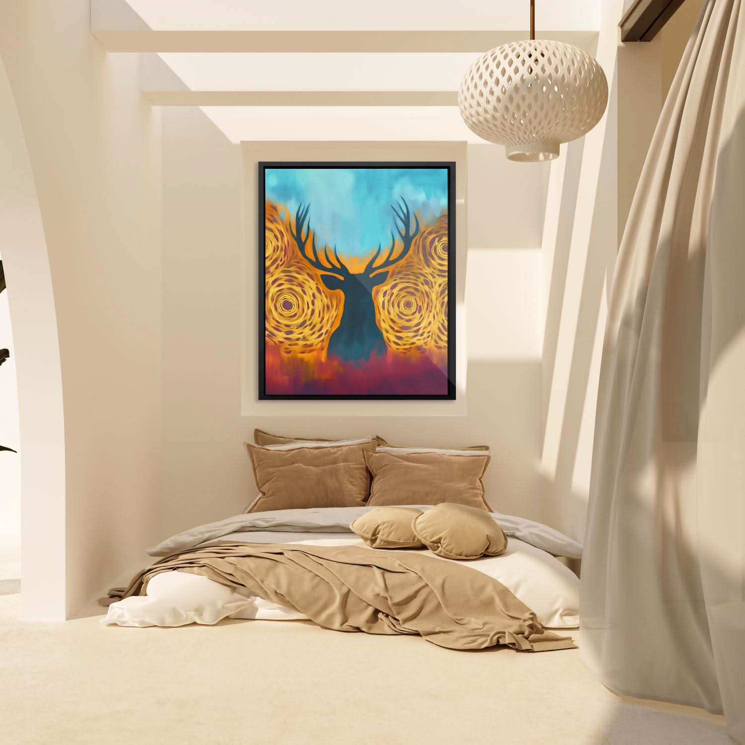 Autumn Majesty - Surrealism Wall Art in Black Frame