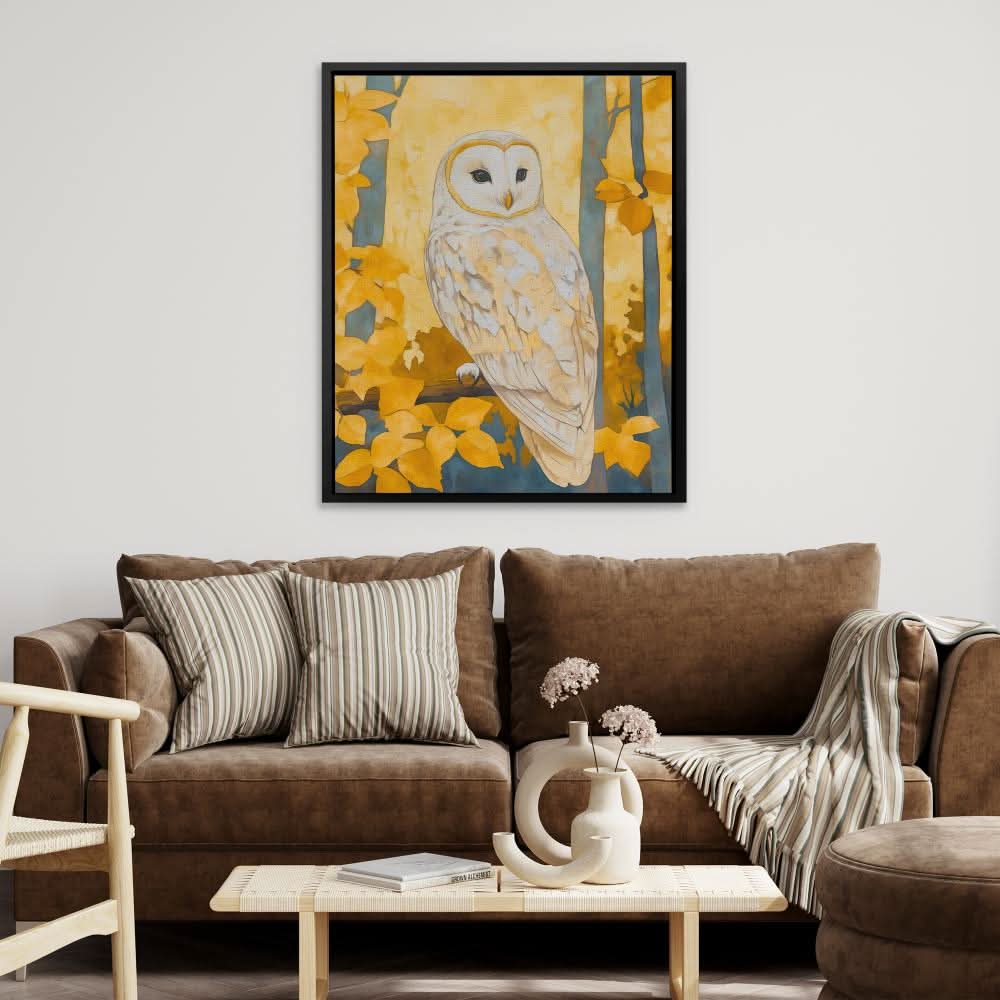 Autumn Owl Perched - Animals Art for Bedroom