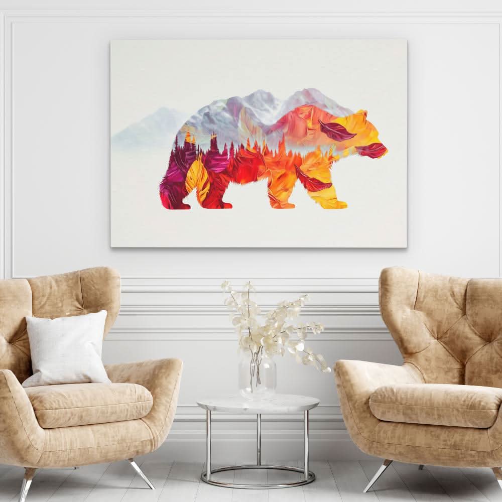 Autumn Trail Bear - Animals Art for Living Room