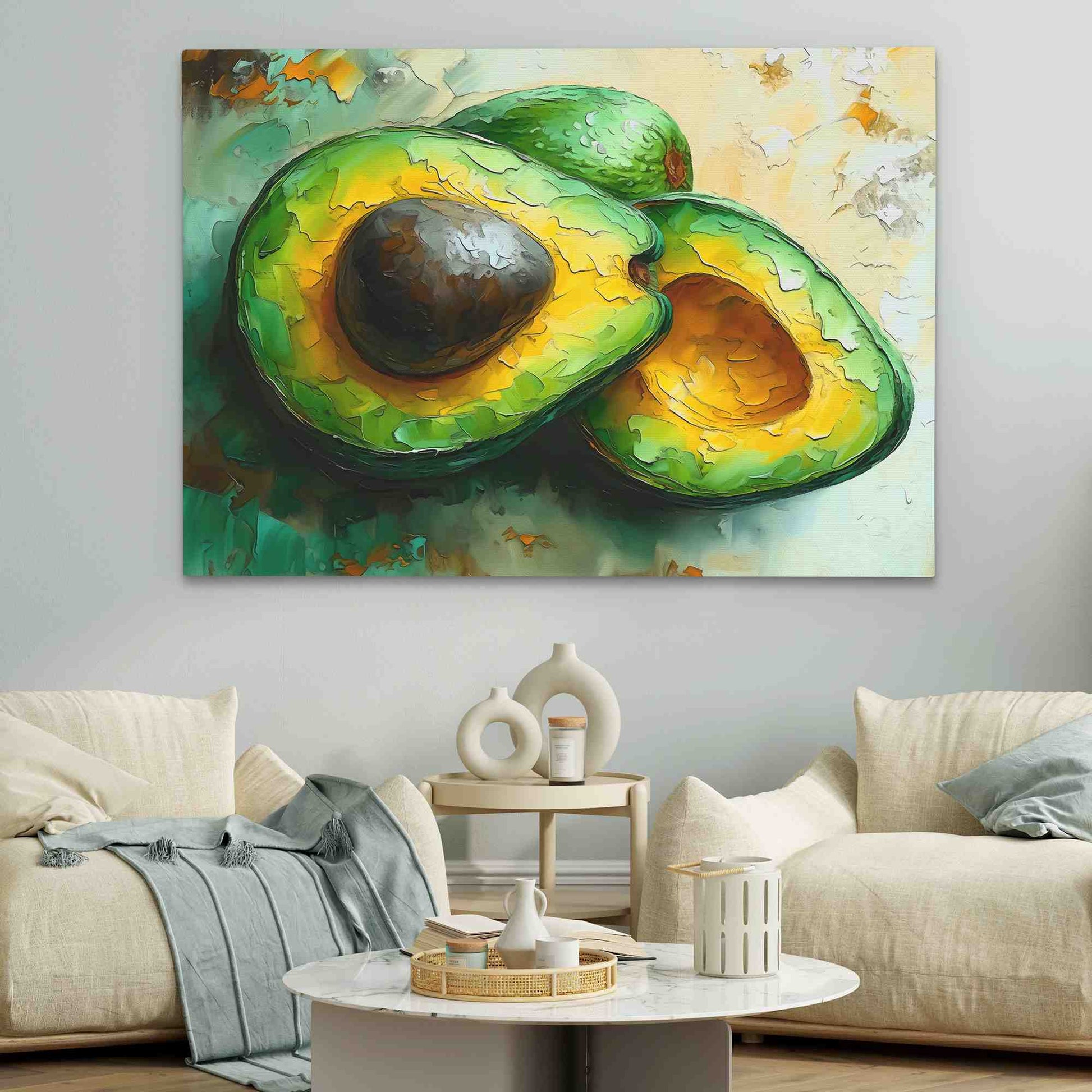 Avocado Split - Food Wall Art in Black Frame