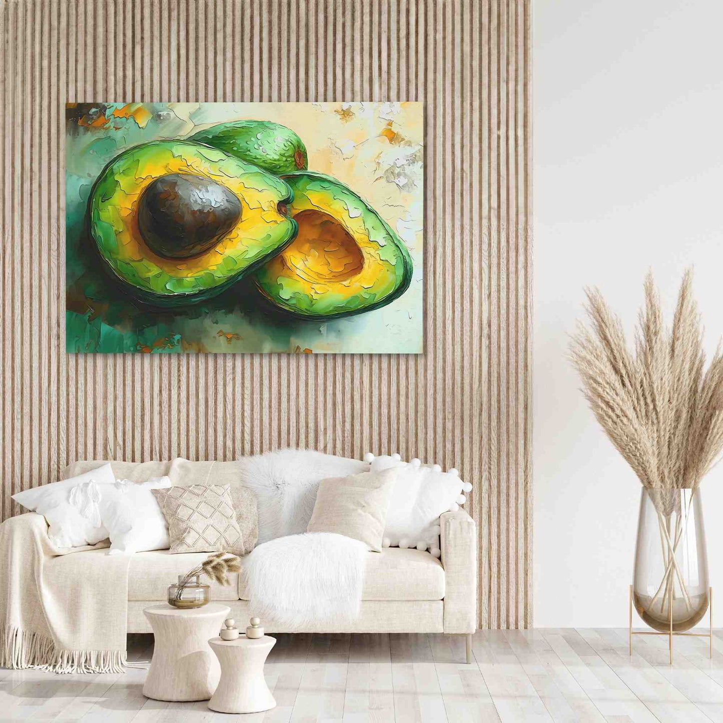 Avocado Split - Wall Art in Black Frame