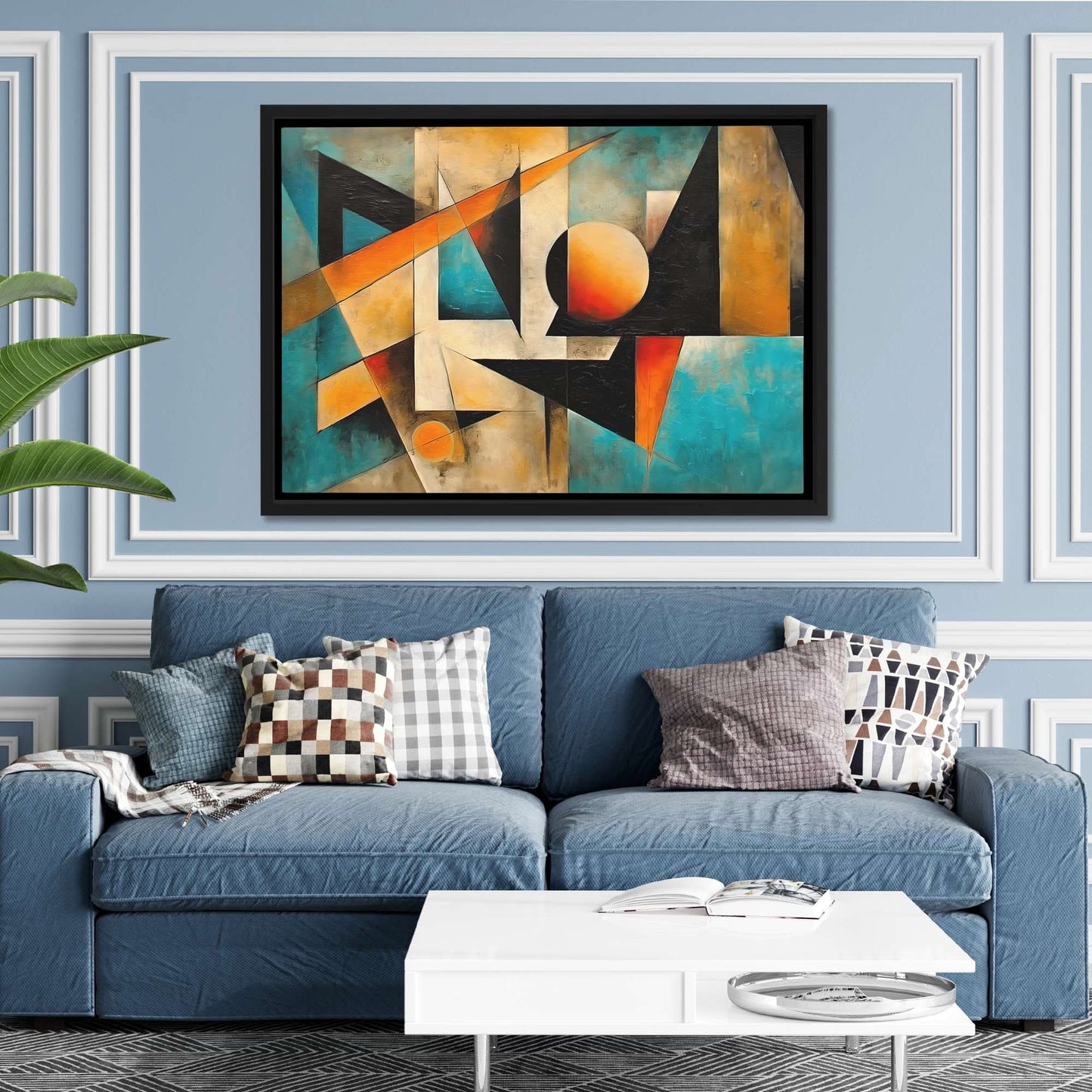 Azul Chaos - Geometric Wall Art Print