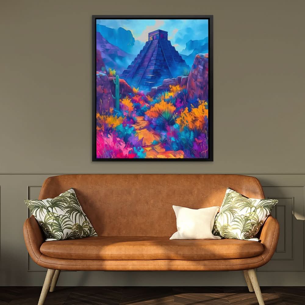 Azul Pyramid - Blue Wall Art for Hallway