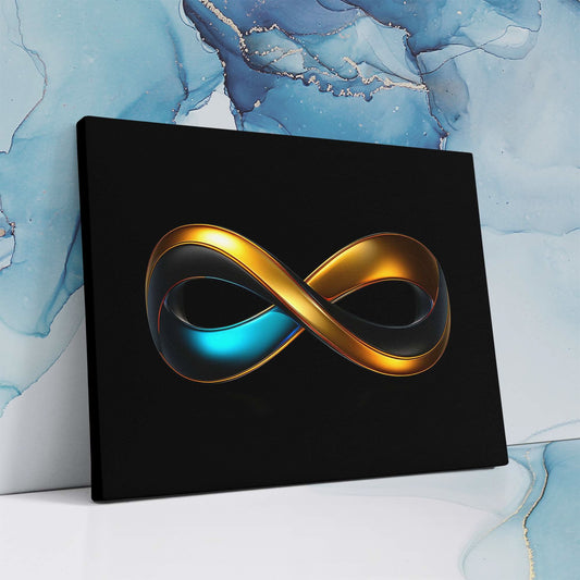 Azure Infinity - Abstract Wall Art in Black Frame