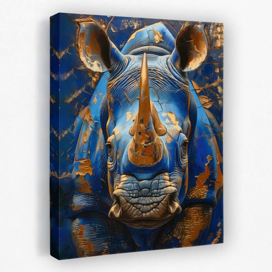 Azure Rhino - Animals Canvas Wall Art