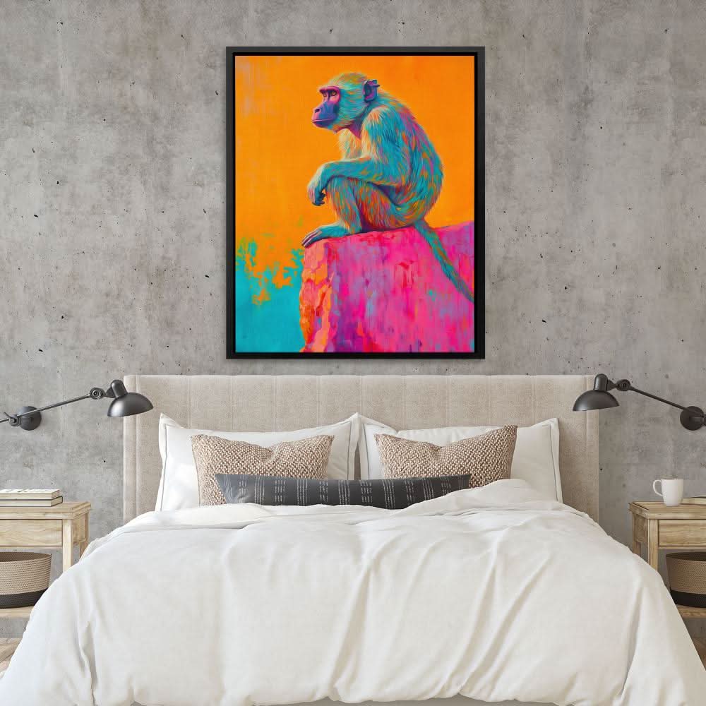 Baboon on the Ledge - Animals Art
