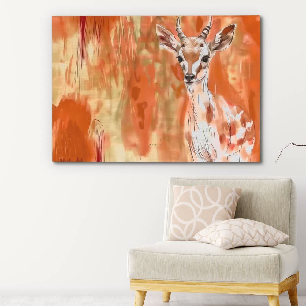 Baby Antelope - Wall Art in Black Frame