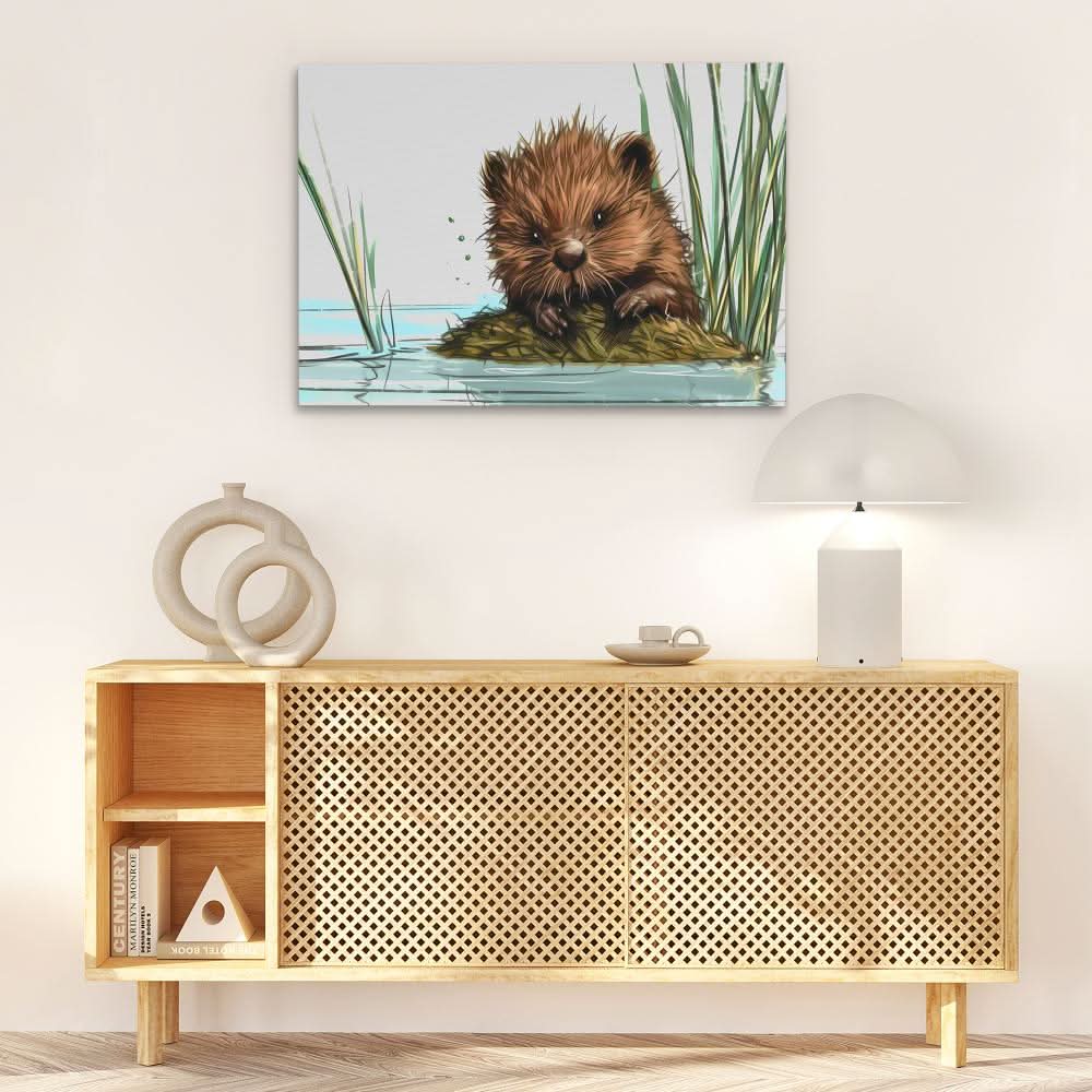 Baby Beaver - Brown Wall Art for Nursery