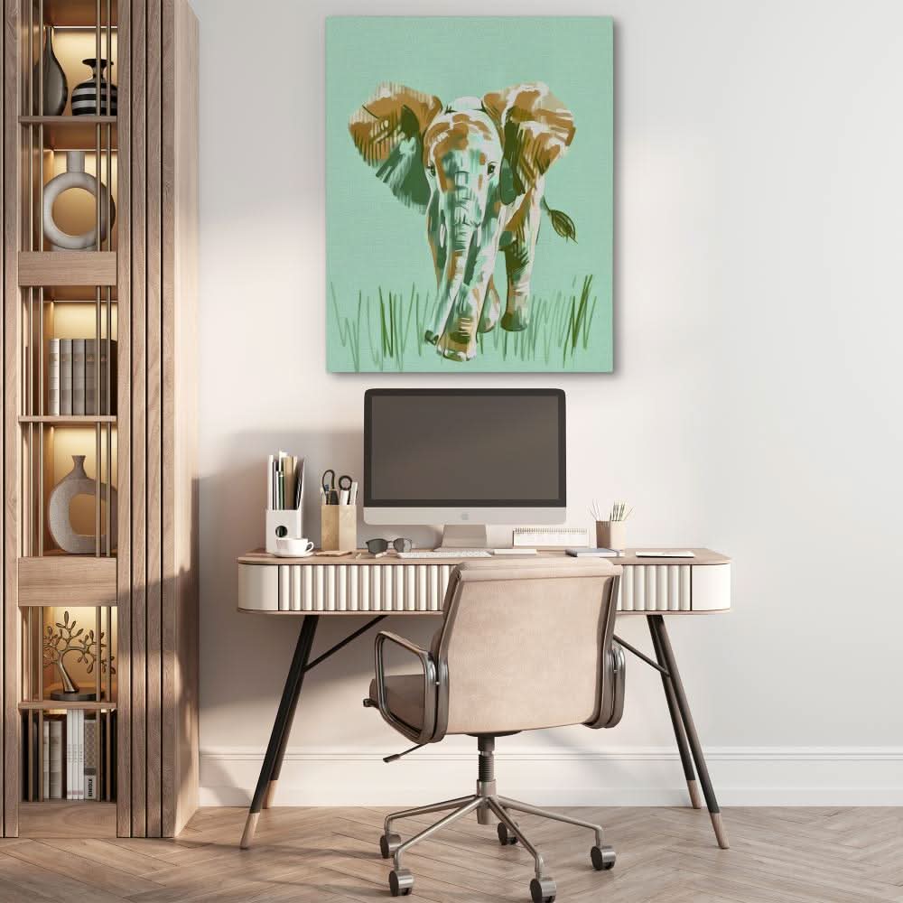 Baby Giant - Baby Animal Wall Art in Black Frame